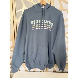 Starbucks Coffee Text Print Pullover Hoodie Hooded Sweatshirt Unisex Size 2XL